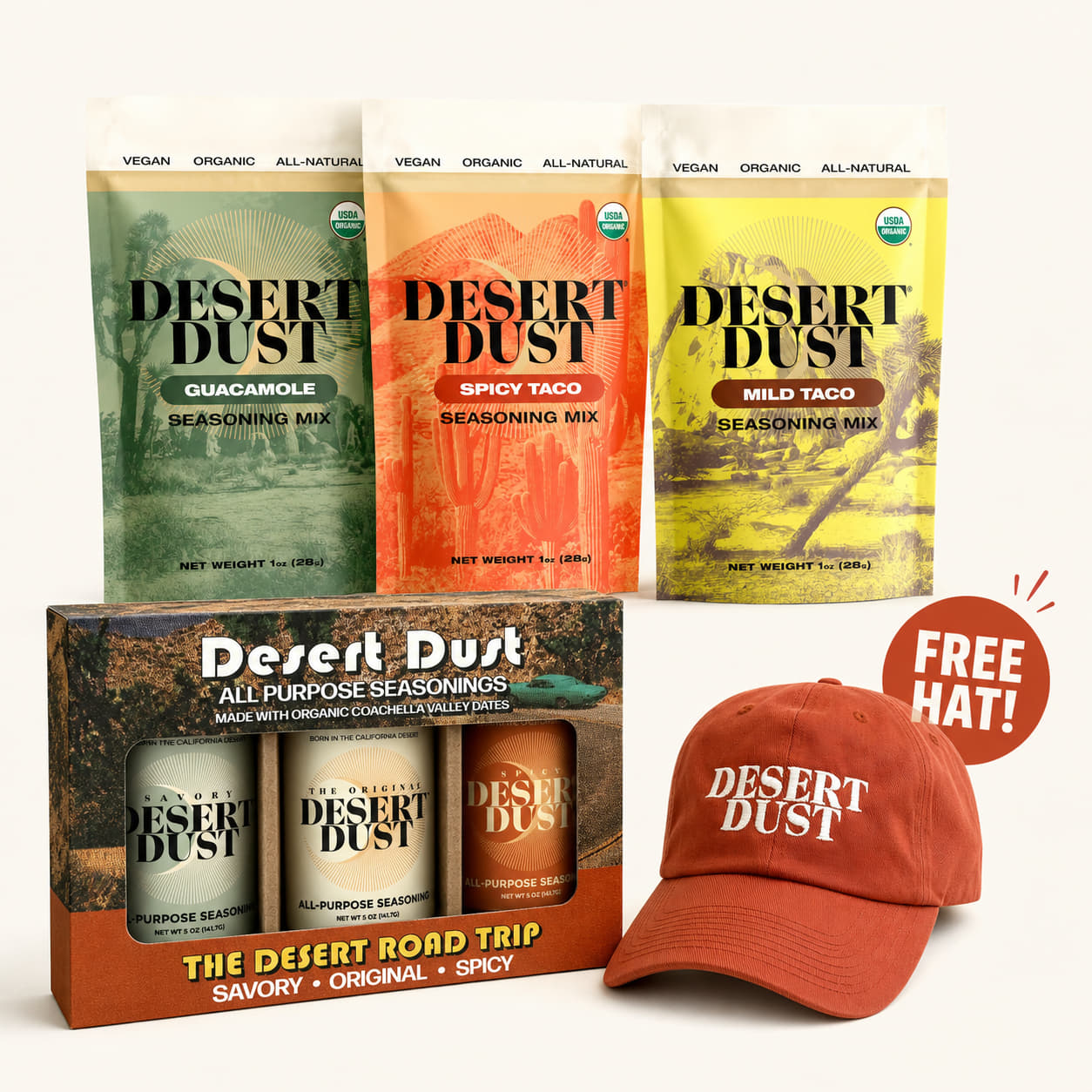 Dad's Seasoning Gift Set + Taco Night Bundle & FREE Desert Dust Hat
