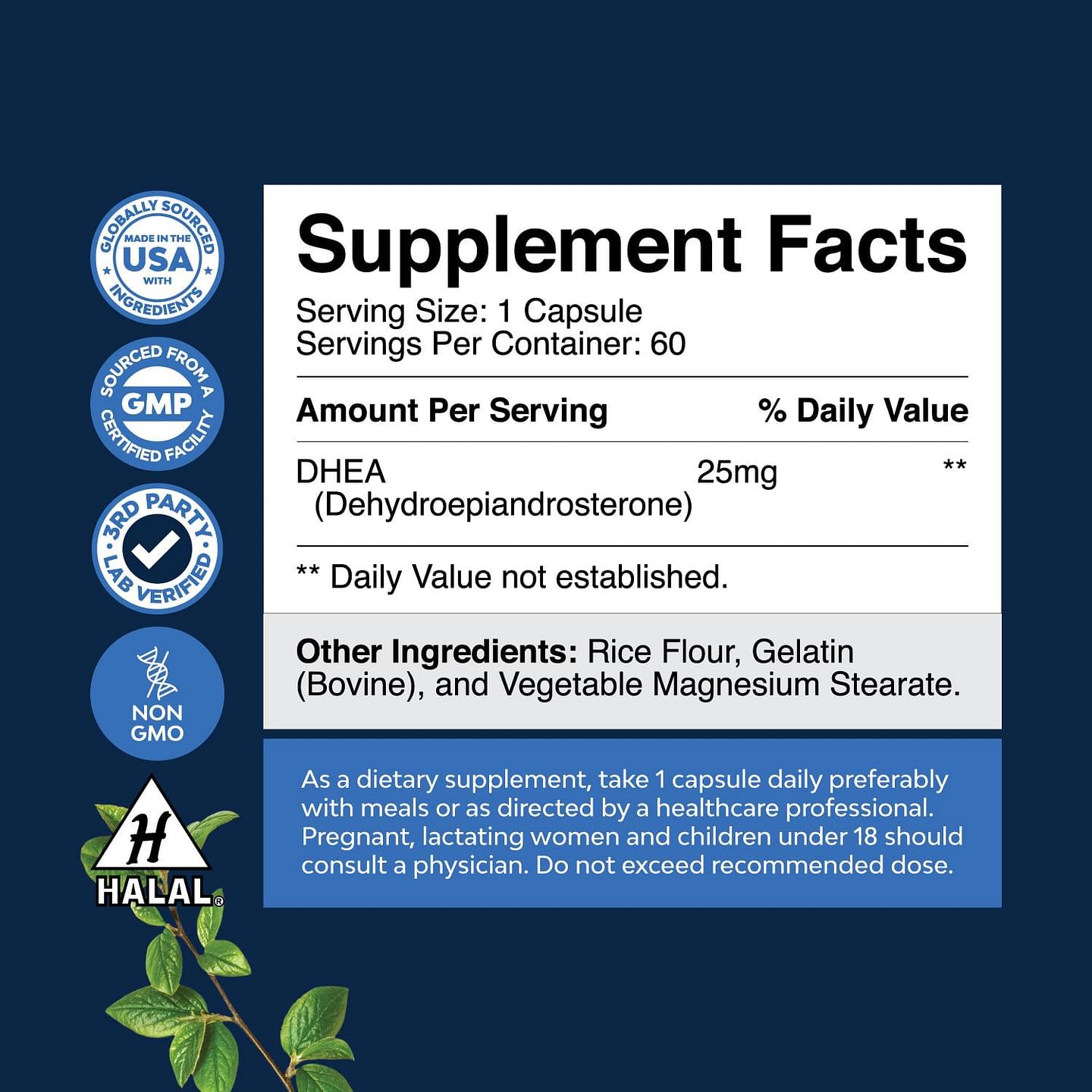 DHEA 25mg per serving