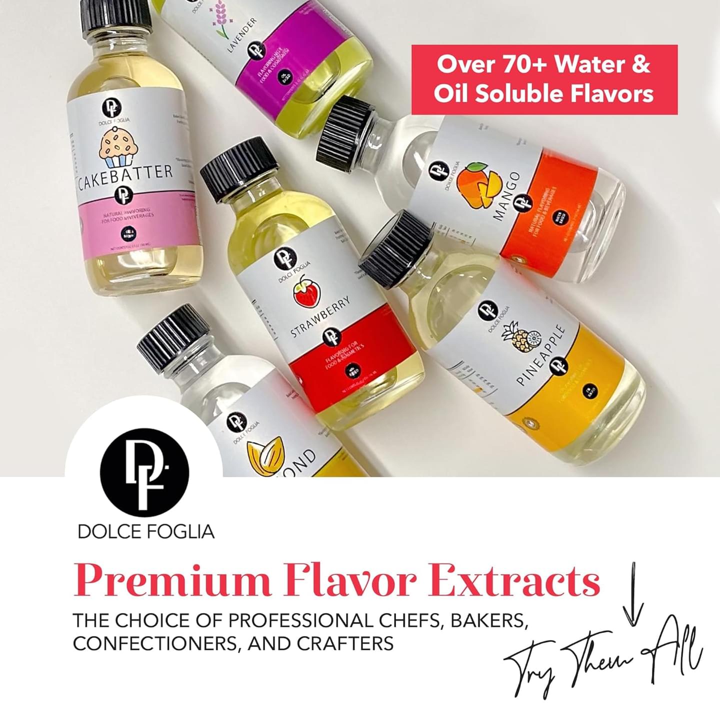 Dolce Flav Natural Almond Extract 2 oz – Kosher, Sugar-Free, Concentrated Pure Almond Flavoring for Baking, Pastries & Beverages, Includes Measured Dropper