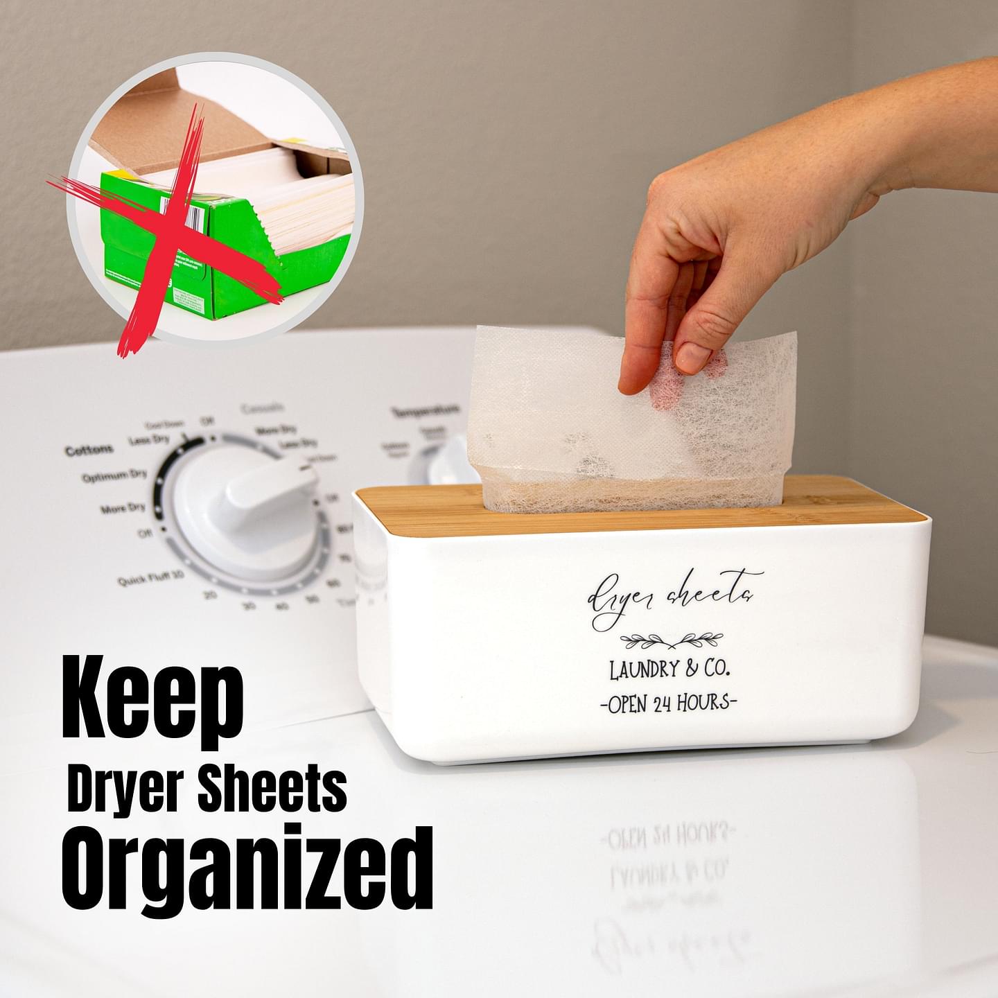 Dryer Sheet Container with Lid