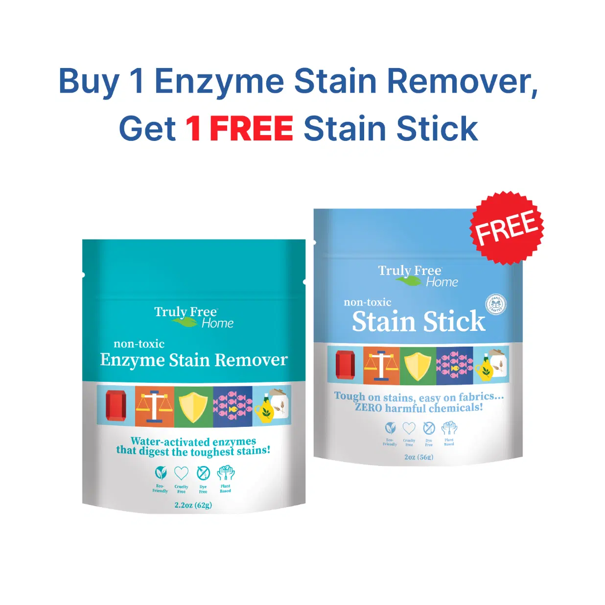 Dynamic Non-Toxic Duo For  Tough Stains | 1 Enzyme Stain Remover & 1 Stain Stick​