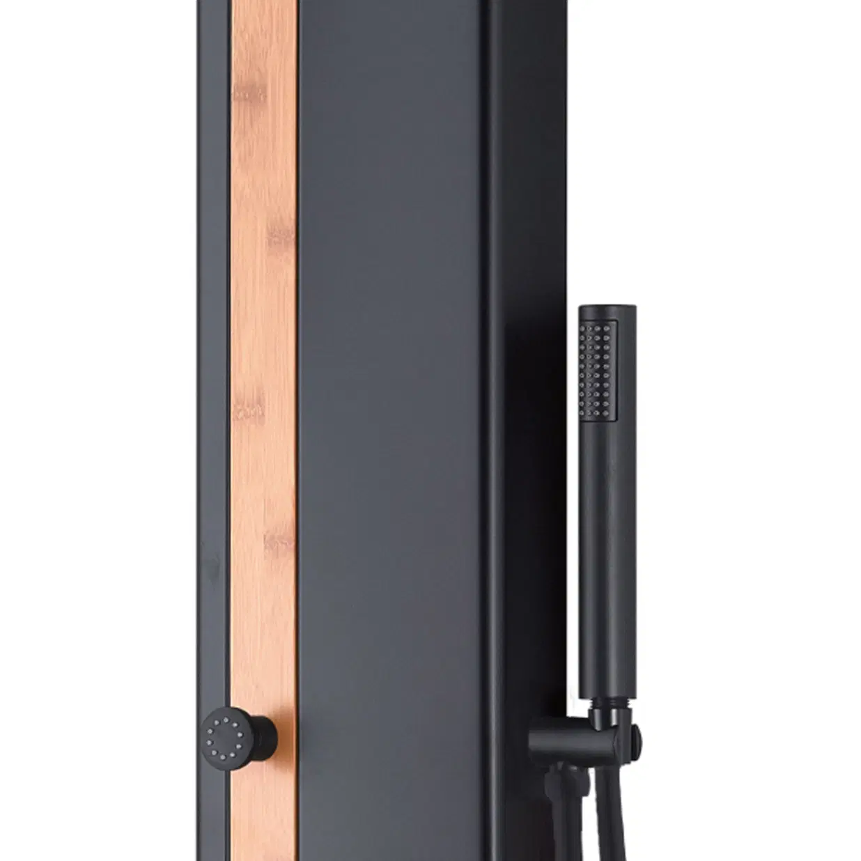 Eclipse 8-in Rain Showerhead ShowerSpa with 4-Body Jets and Handshower Bamboo and Matte Black 1.8 GPM