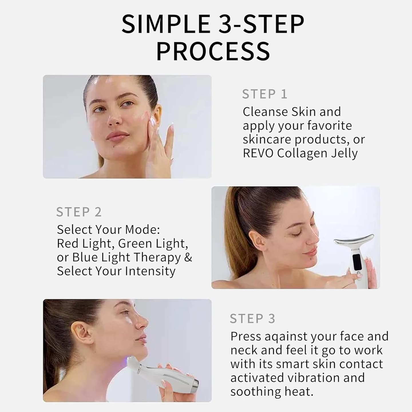 Era of Nature Face and Neck LED Massager – Warm & Vibrating Beauty Device, Waterproof & Rechargeable Relaxation Tool for a Smooth, Radiant, and Refreshed Appearance image