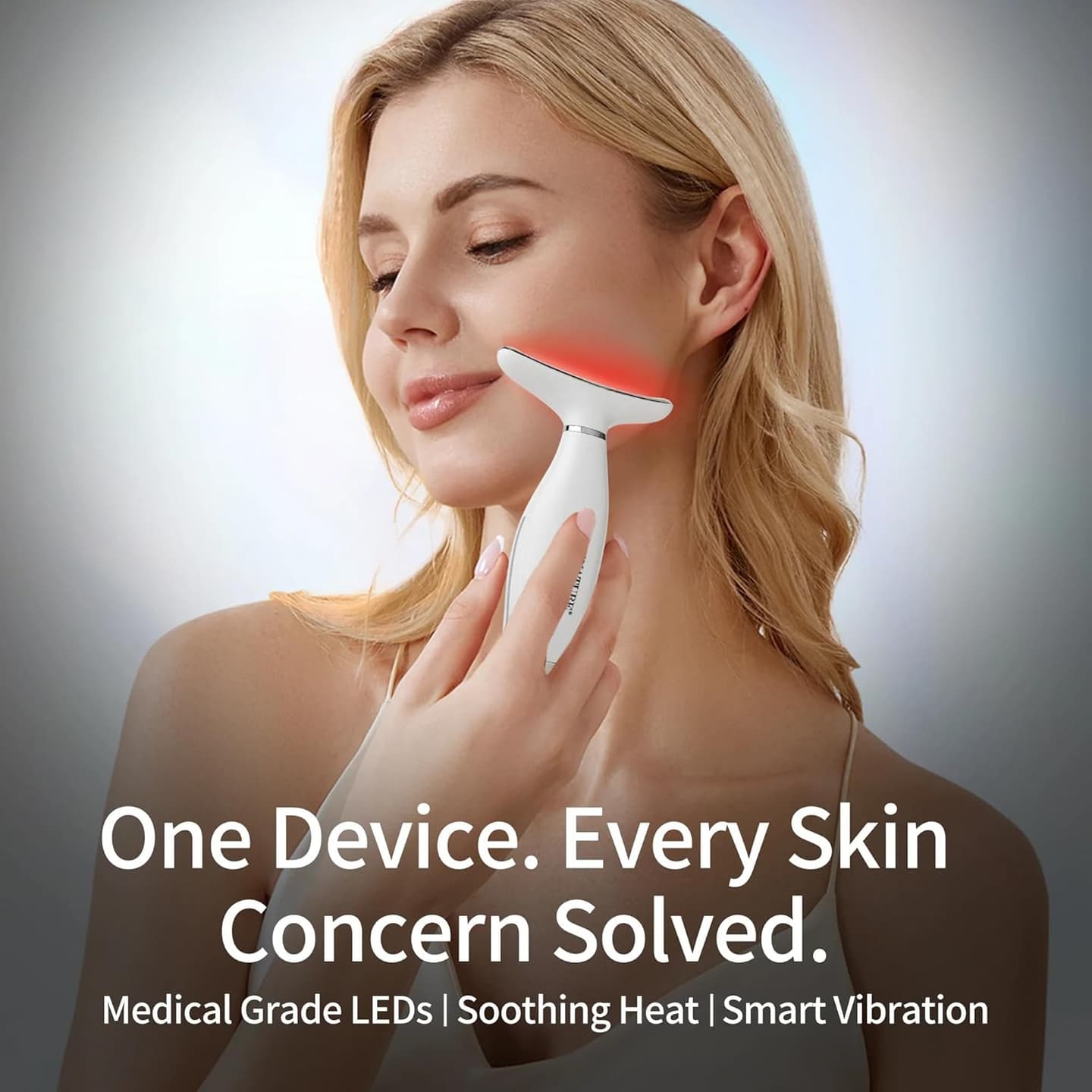 Era of Nature Face and Neck LED Massager – Warm & Vibrating Beauty Device, Waterproof & Rechargeable Relaxation Tool for a Smooth, Radiant, and Refreshed Appearance image