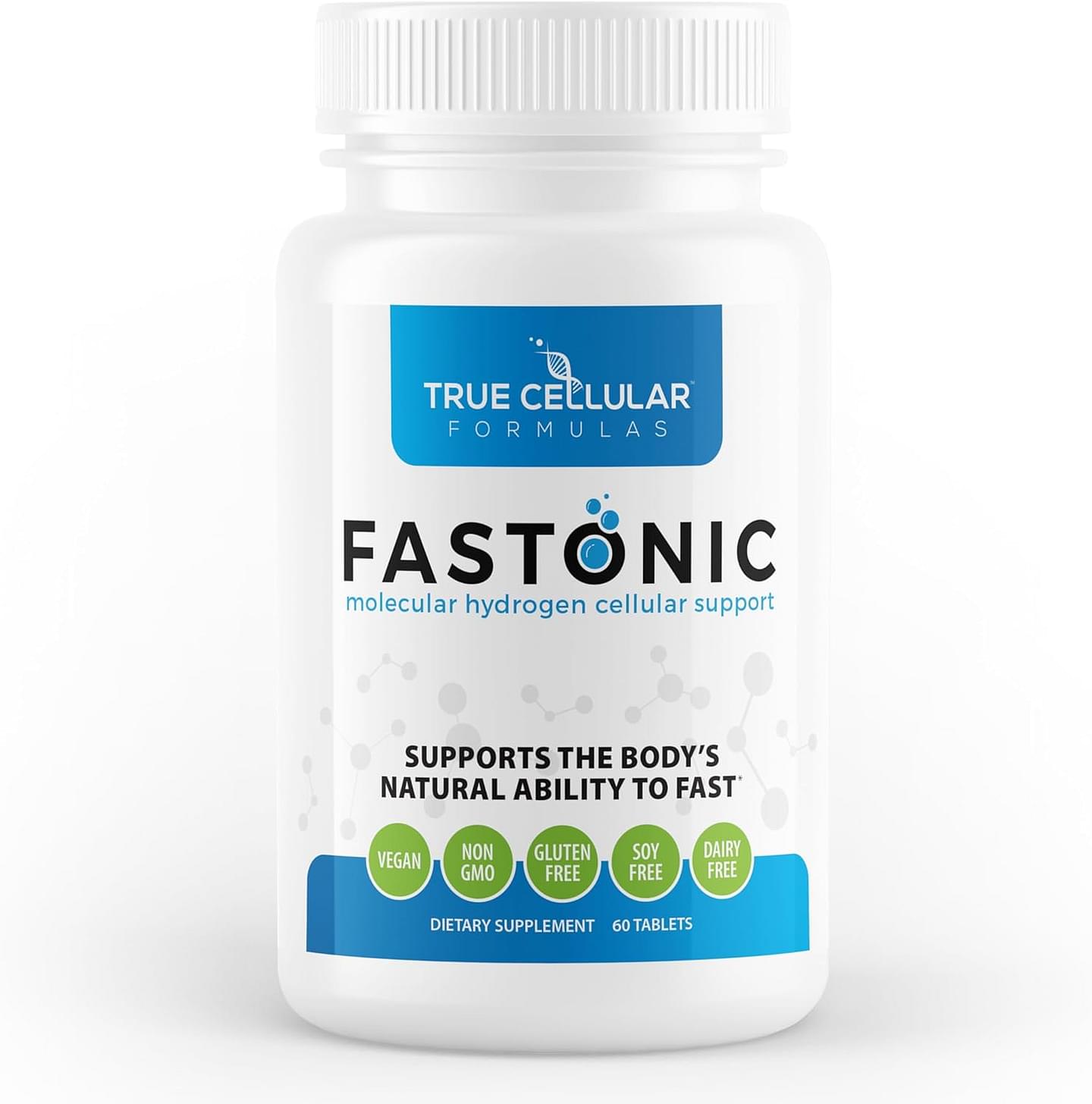 Fastonic Molecular Hydrogen Supplement-Elite Level of H2-60 Servings (60 Tablets) Non GMO,Gluten Free,Soy Free Effortless Fasting,Improved Cognitive Function,Skin Health