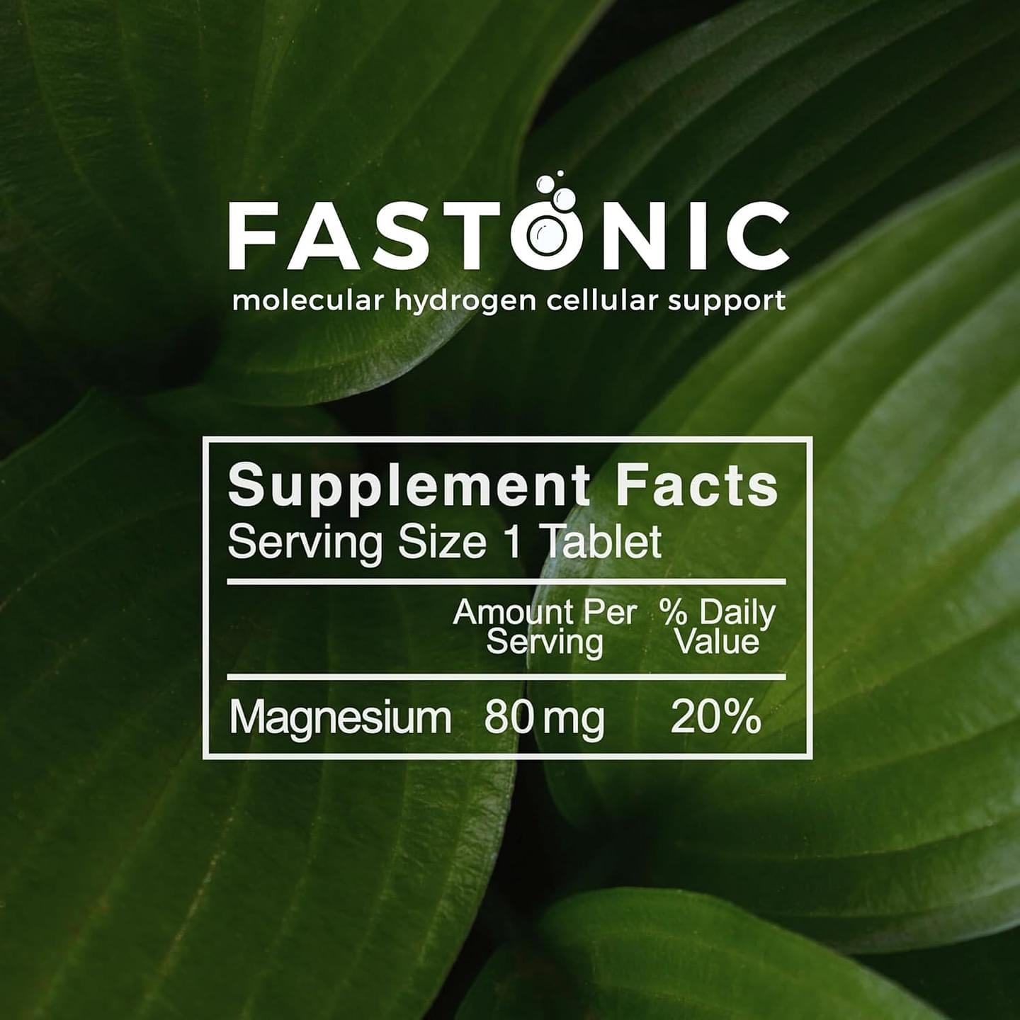 Fastonic Molecular Hydrogen Supplement-Elite Level of H2-60 Servings (60 Tablets) Non GMO,Gluten Free,Soy Free Effortless Fasting,Improved Cognitive Function,Skin Health