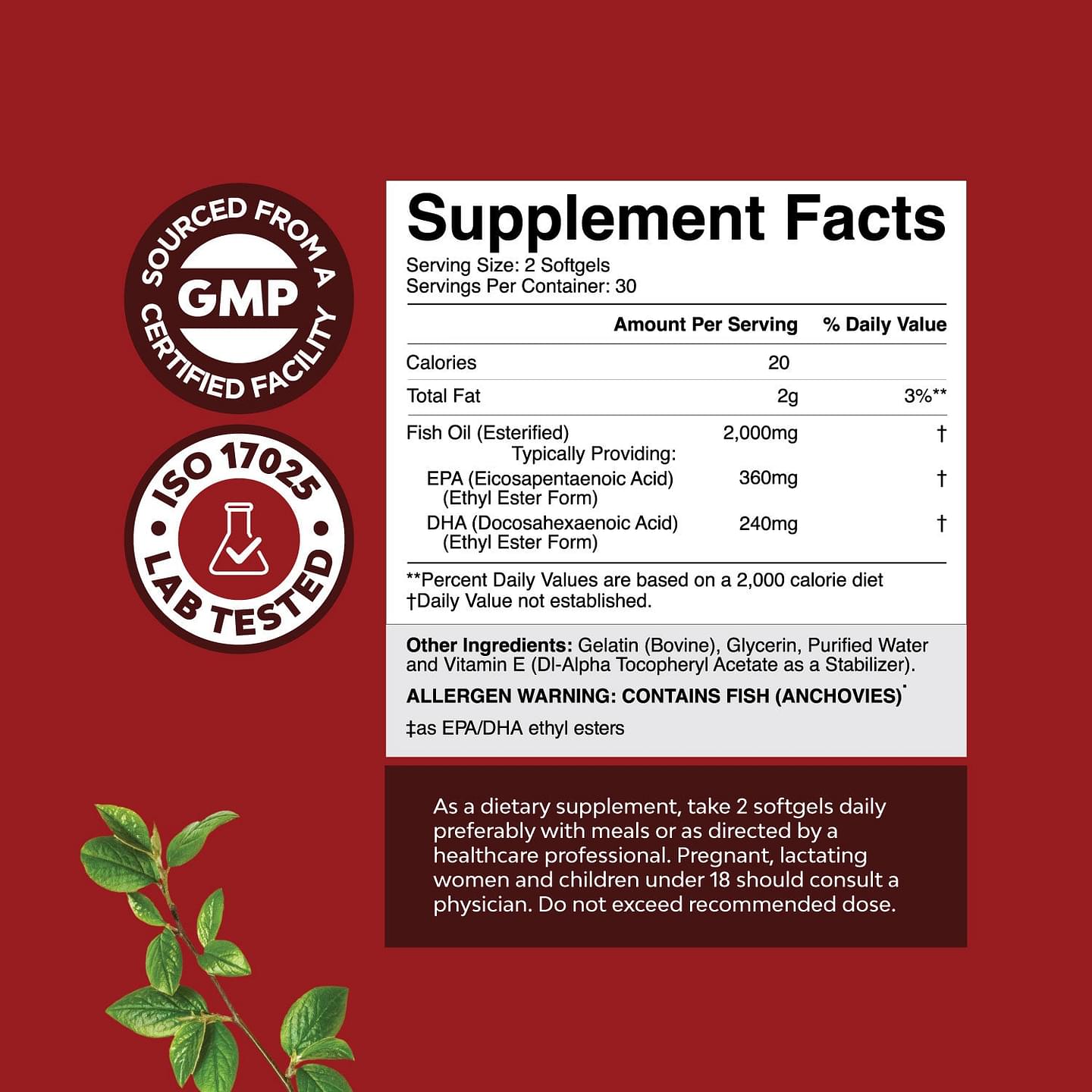 Fish Oil Concentrate 2000mg per serving