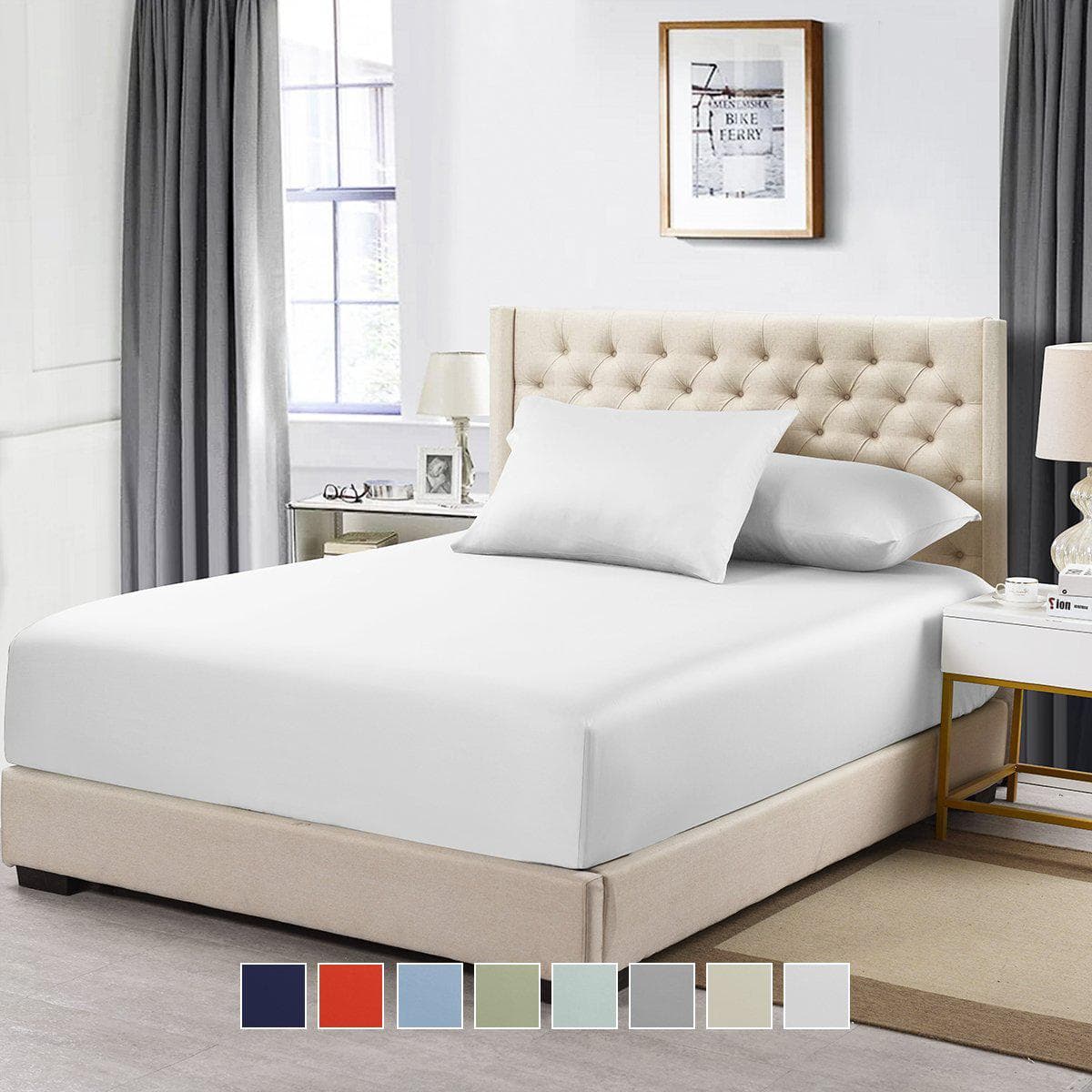Flex Top California King Fitted Sheet Only- Solid 608 Thread Count
