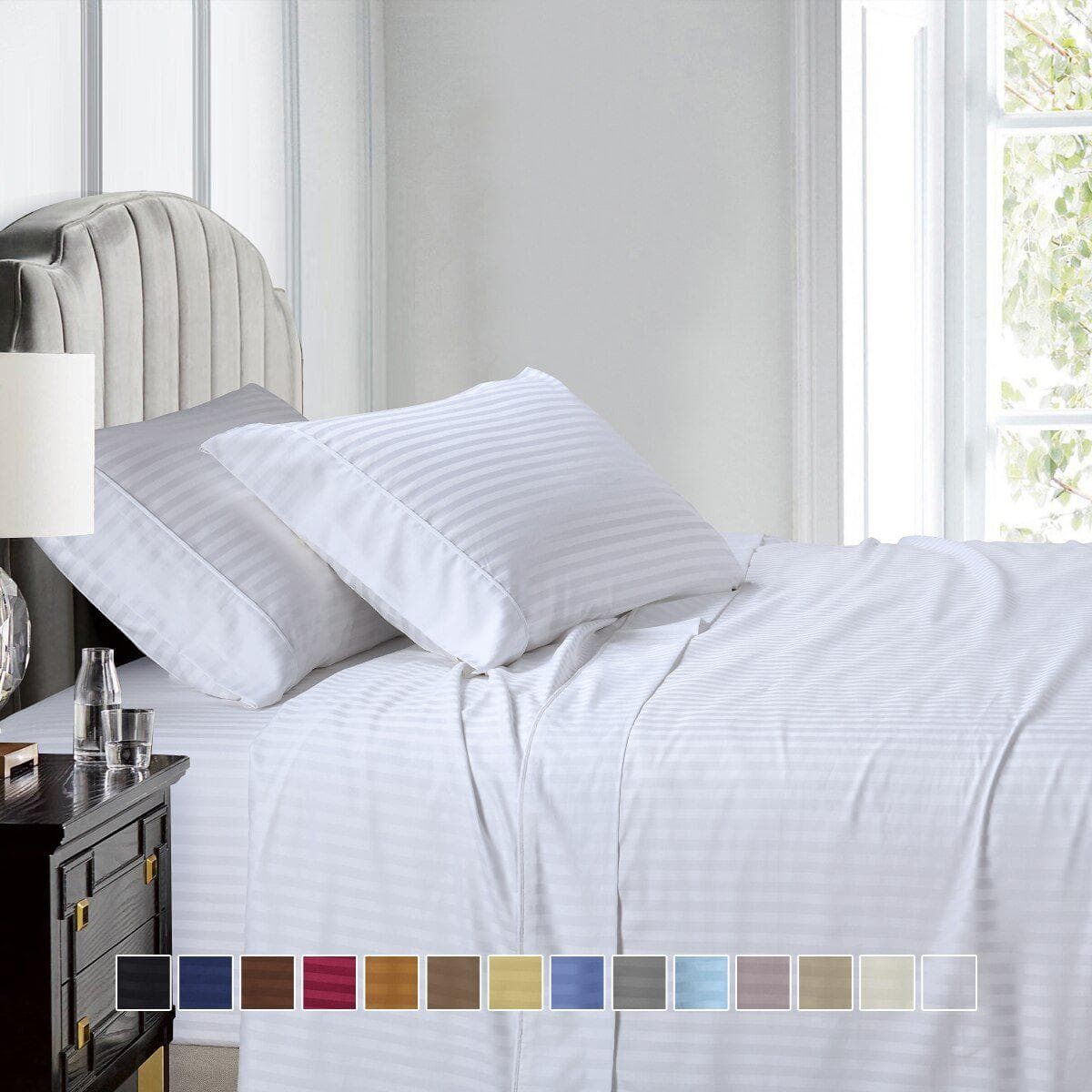 Flex Top California King Sheet Set - 608 Damask Stripe