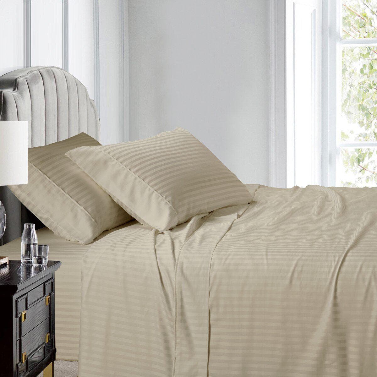 Flex Top California King Sheet Set - 608 Damask Stripe