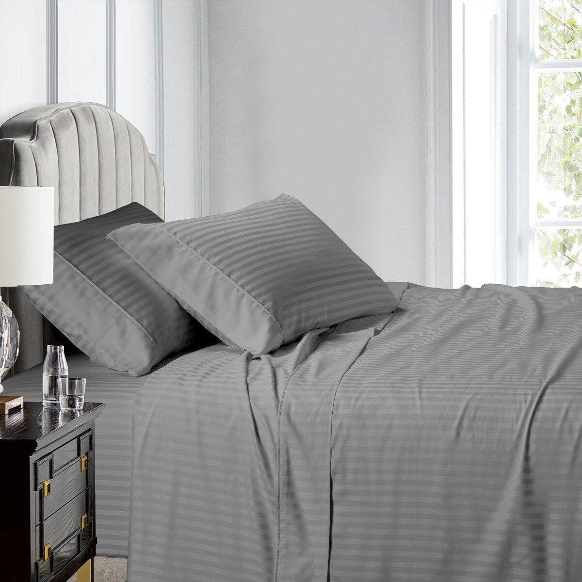 Flex Top California King Sheet Set - 608 Damask Stripe