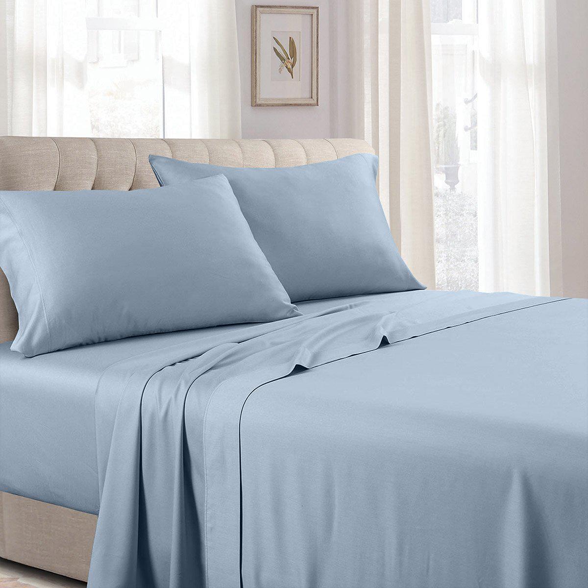 Flex Top King Sheet Set 340  All Cotton Sateen (Half Split Fitted)