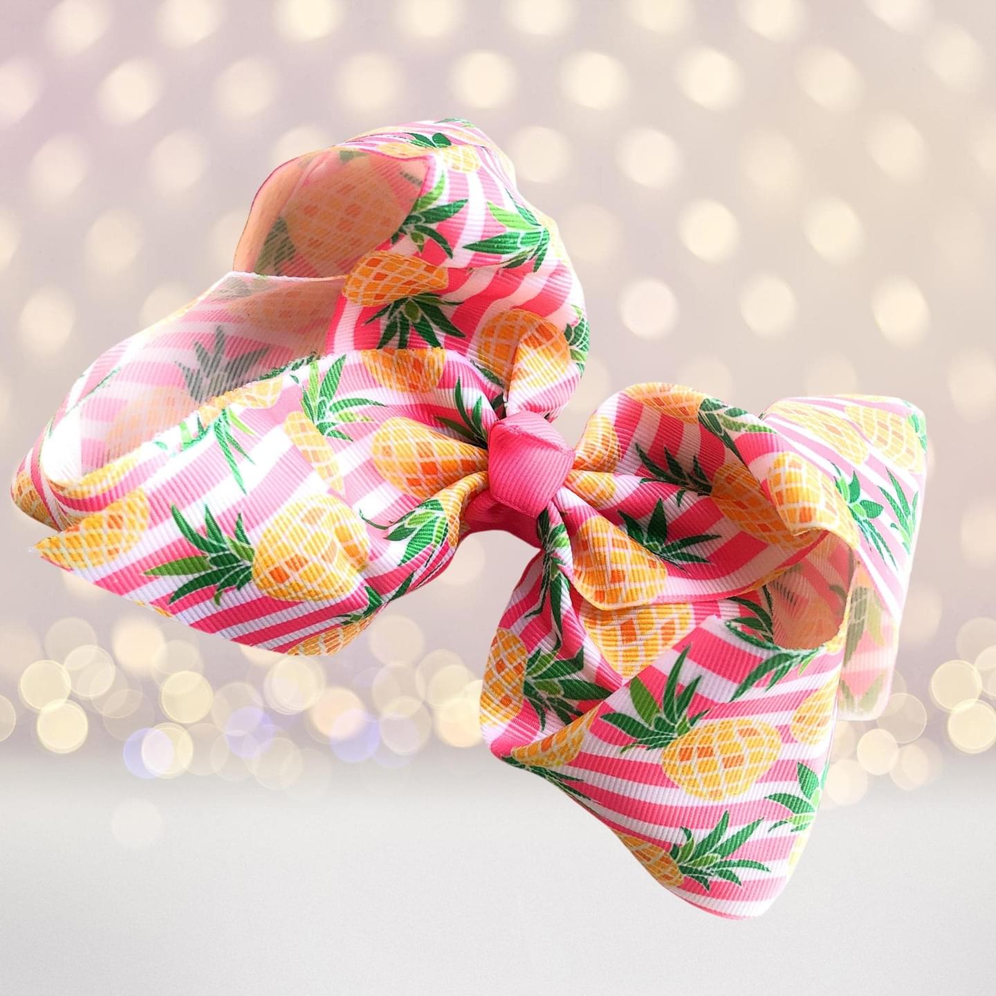 Fun Fruit Hair Bows,  Pineapple Hair Bow, Strawberry Hair Bow, Watermelon hair Bow