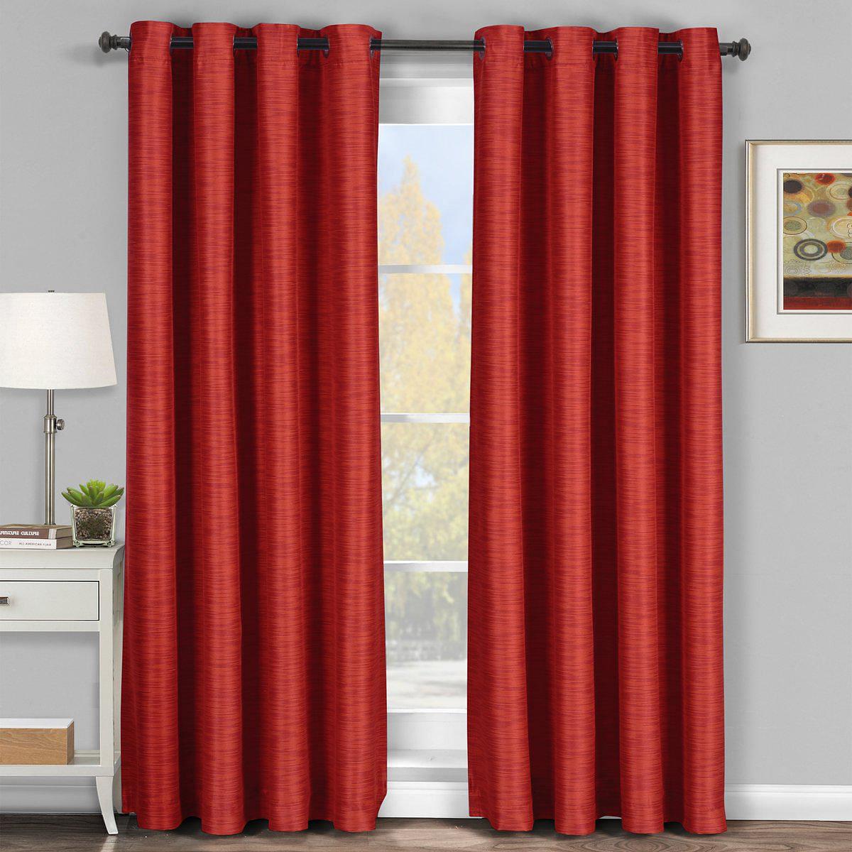 Galleria Room-Darkening Thermal Curtain Panels Tonal Stripe (Single)