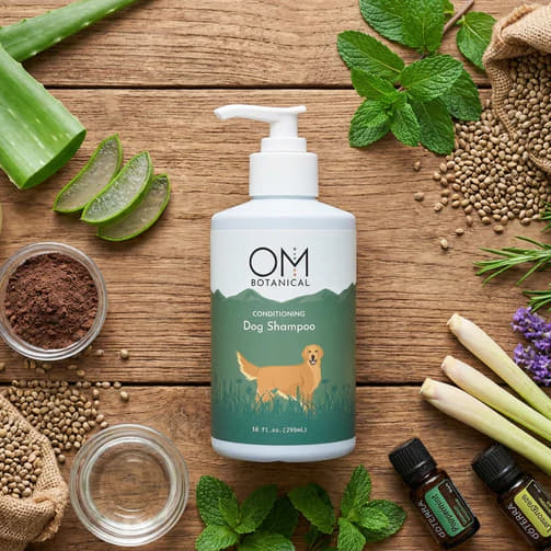  OM Botanical Fresh & Clean Grooming Bundle | Conditioning Dog Shampoo & Pet Grooming Spray