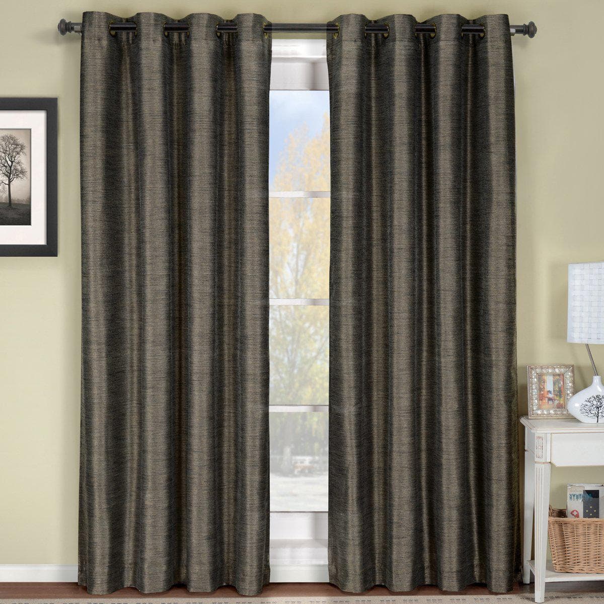 Geneva Lined Energy Saving Black-Out Grommet Curtain Panel Single