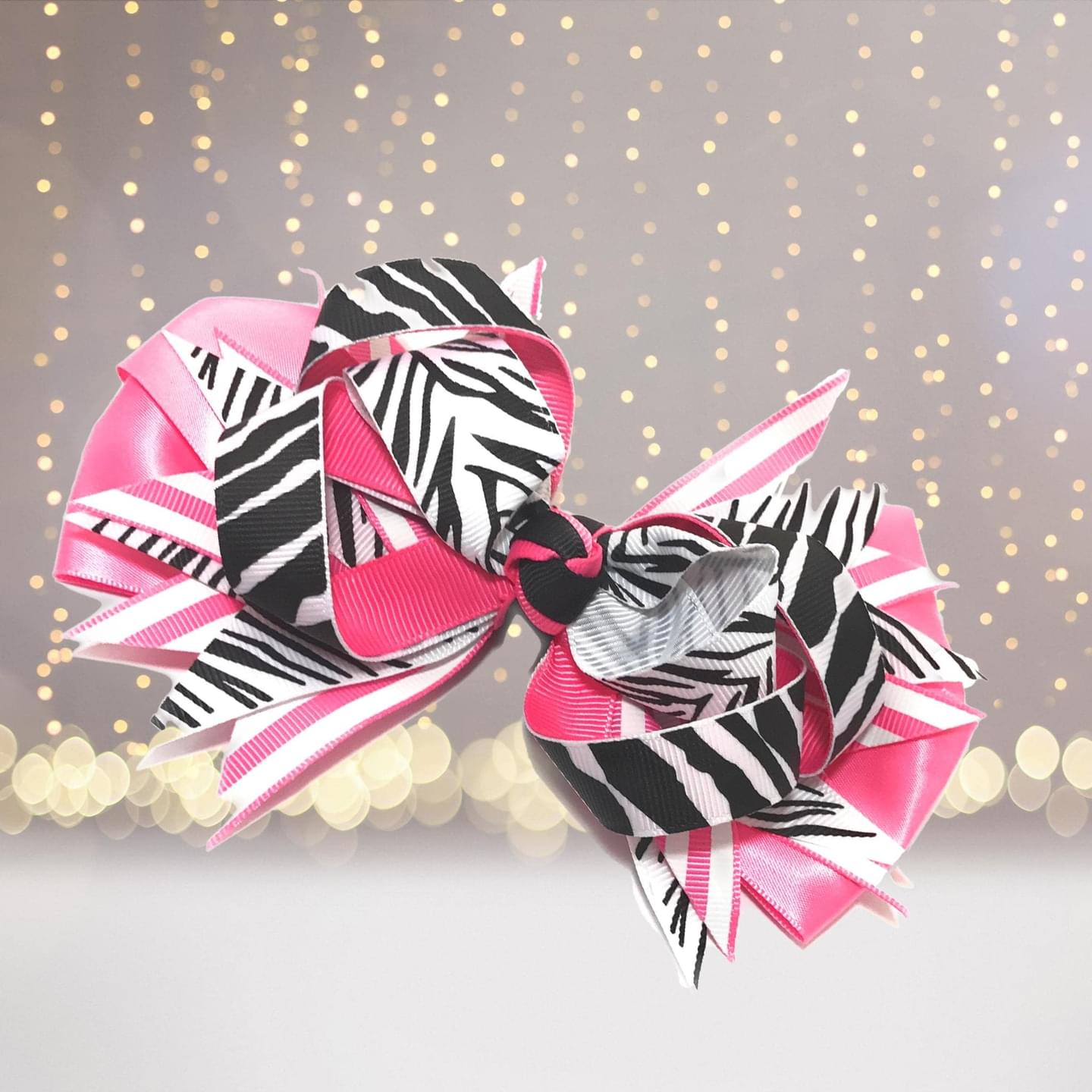 Girls Sassy Zebra Hair Bows
