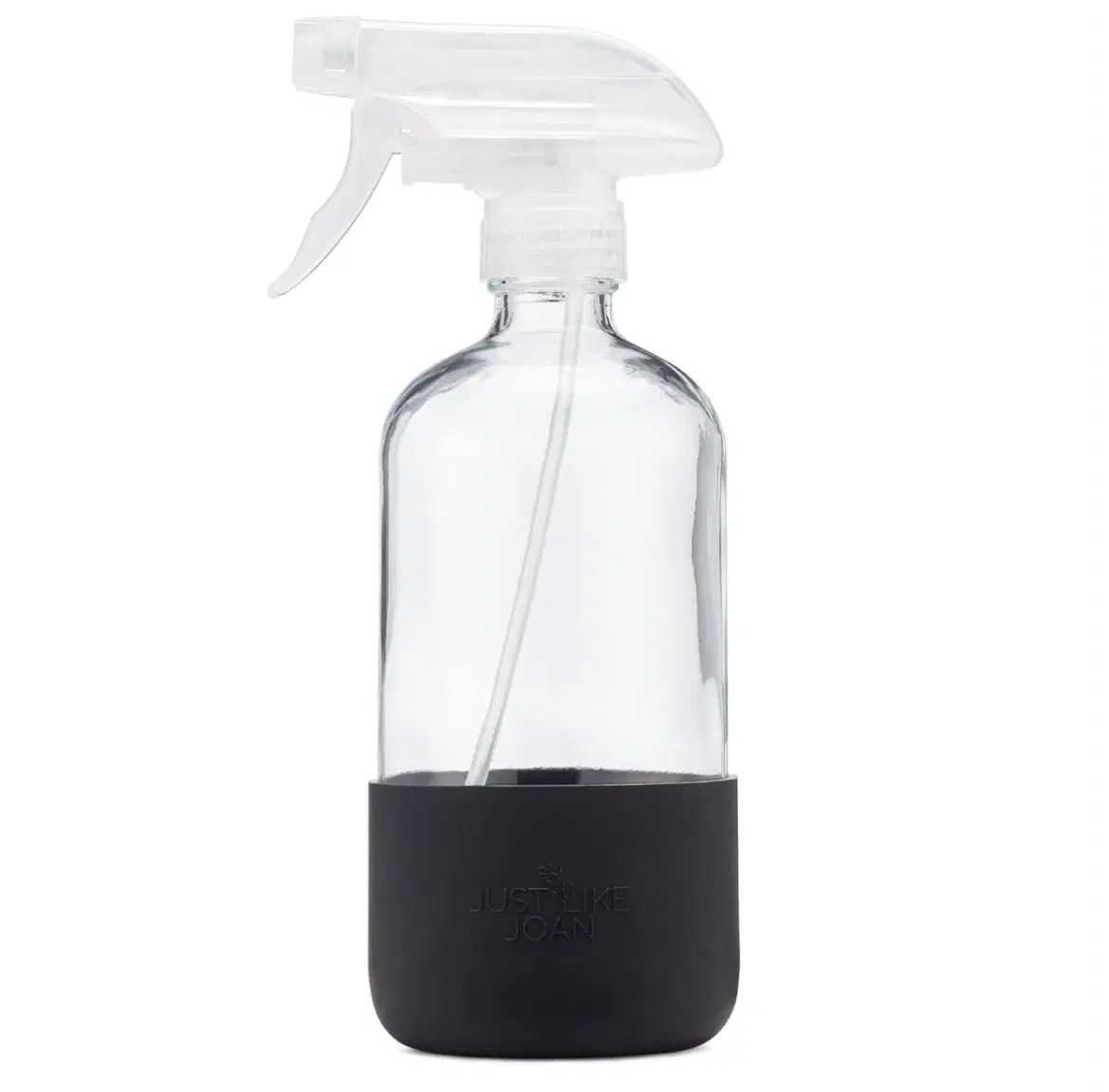 Glass Spray Bottle with Silicone Sleeve [2-PACK] - 16 oz Clear Glass Spray Bottles for Cleaning Solutions, Essential Oils, Plants, Vinegar - Refillable - Food Safe
