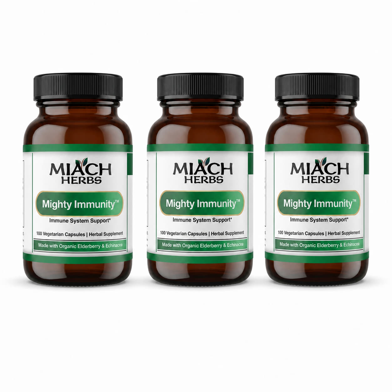 3 Pack: Mighty Immunity Organic Herbal Immune Support Capsules – Take When You Need It (8 Whole Herbs)