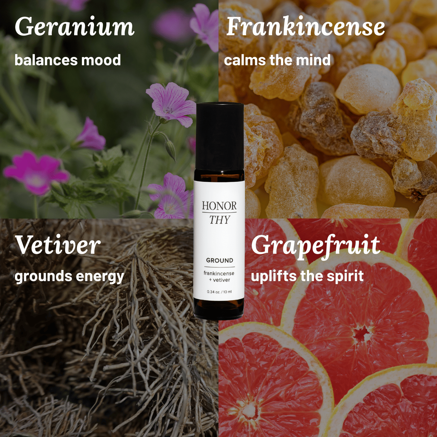Ground Essential Oil Roll-On Mood Scent – Smoky Earthy 10 ml Natural Remedy Blend