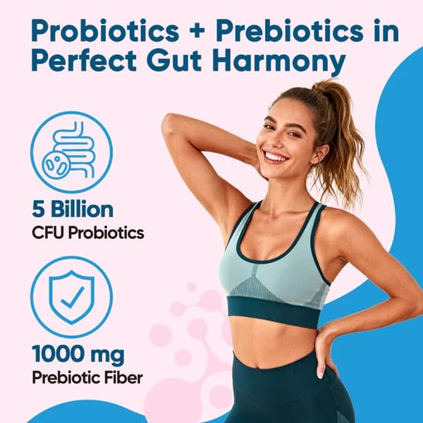 Gut Electrolyte Drink Mix - Strawberry Lemonade - Hydration Powder with 7 Electrolytes, Vitamins, Probiotics & Prebiotic Fiber for Gut Health, Digestion & Daily Hydration