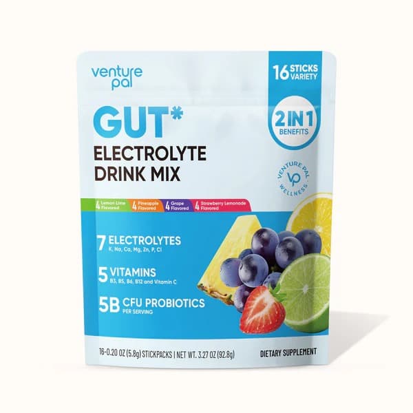 Gut Electrolyte Drink Mix - Variety - Hydration Powder with 7 Electrolytes, Vitamins, Probiotics & Herbal Blend for Immune Support, Energy & Daily Recovery