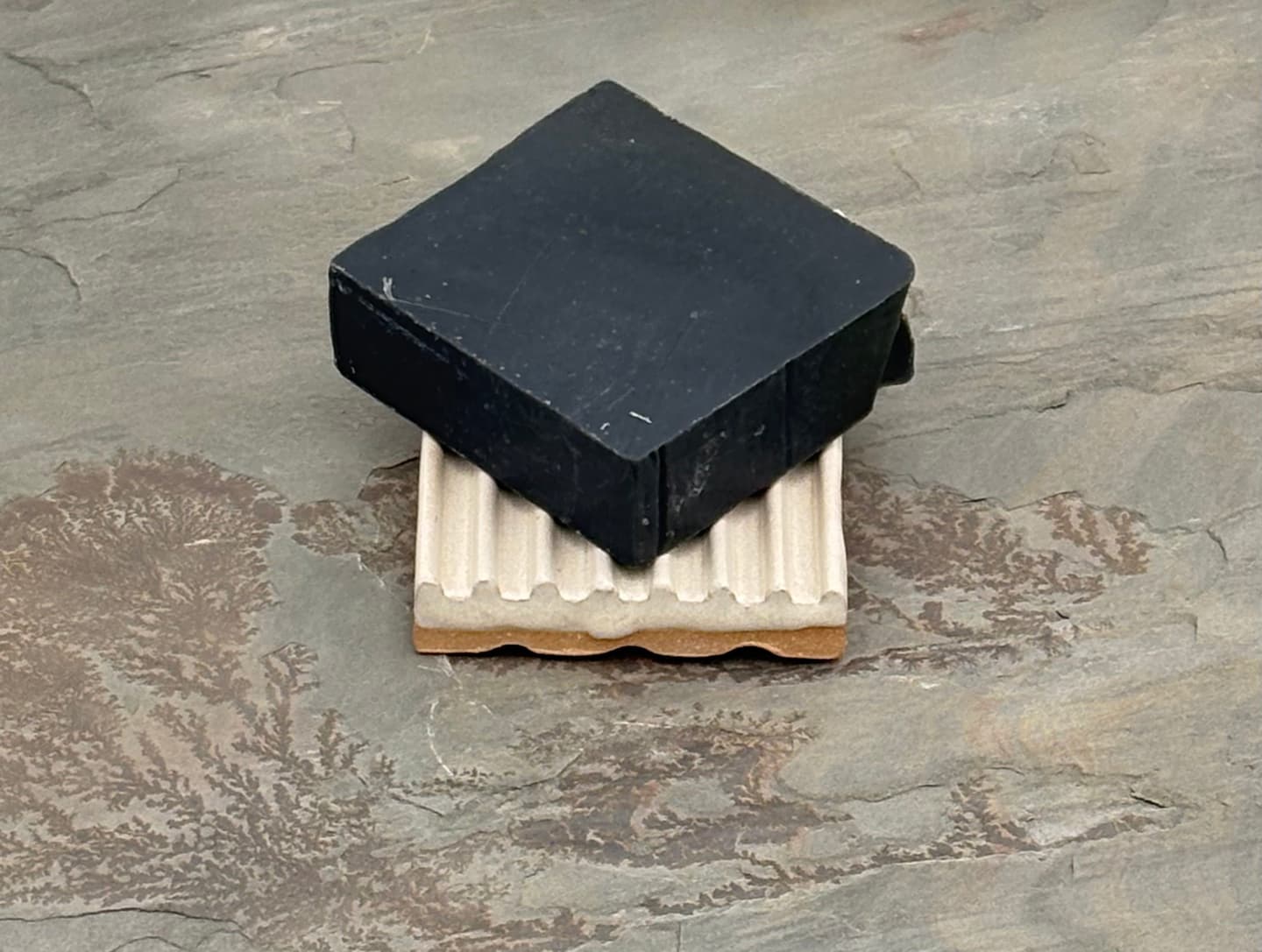 Handcrafted Ceramic Soap Dish - Artisan Soap Saver Tray for Bathroom & Kitchen - Sage