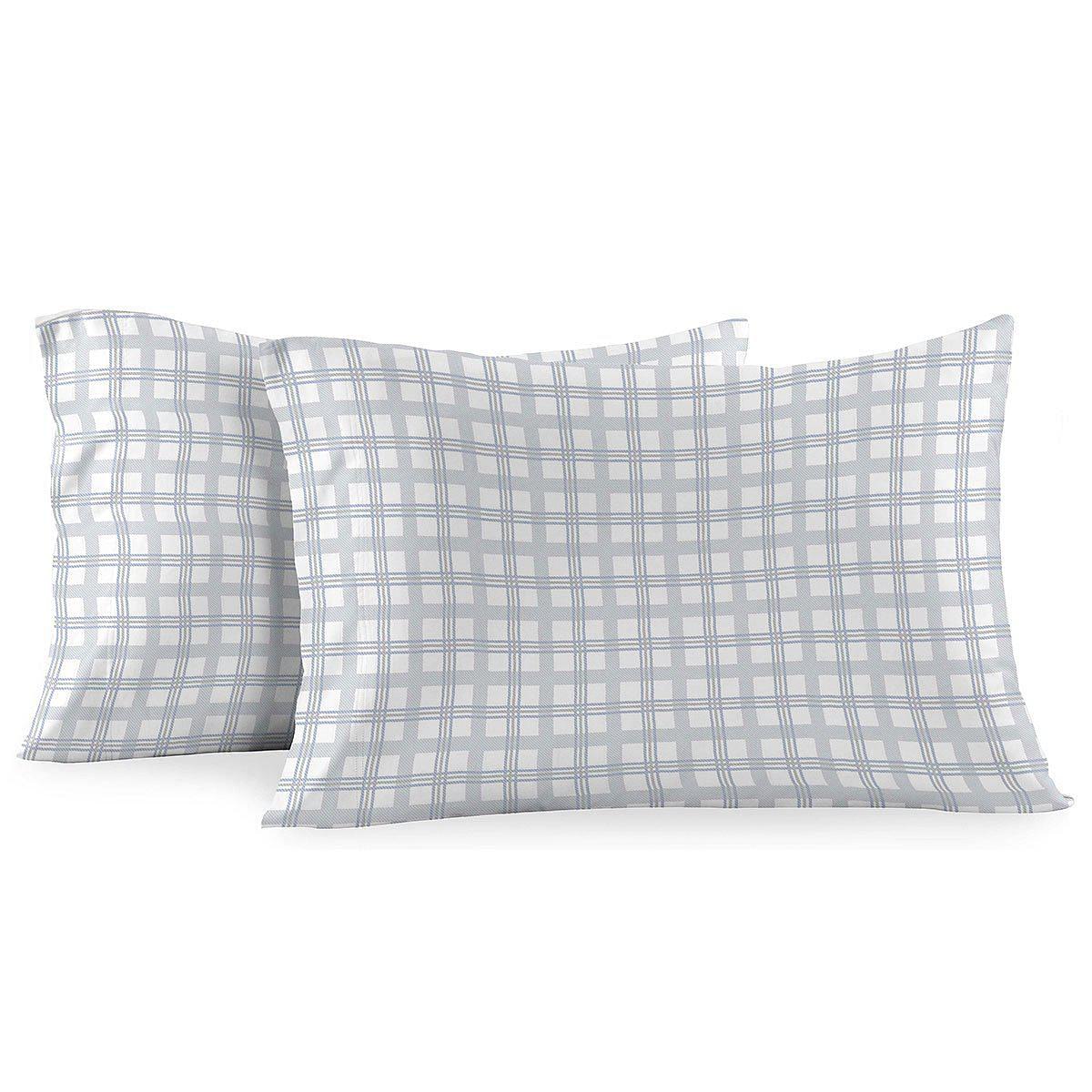 Heavyweight Printed Flannel Duvet Covers 170GSM - Gray Check