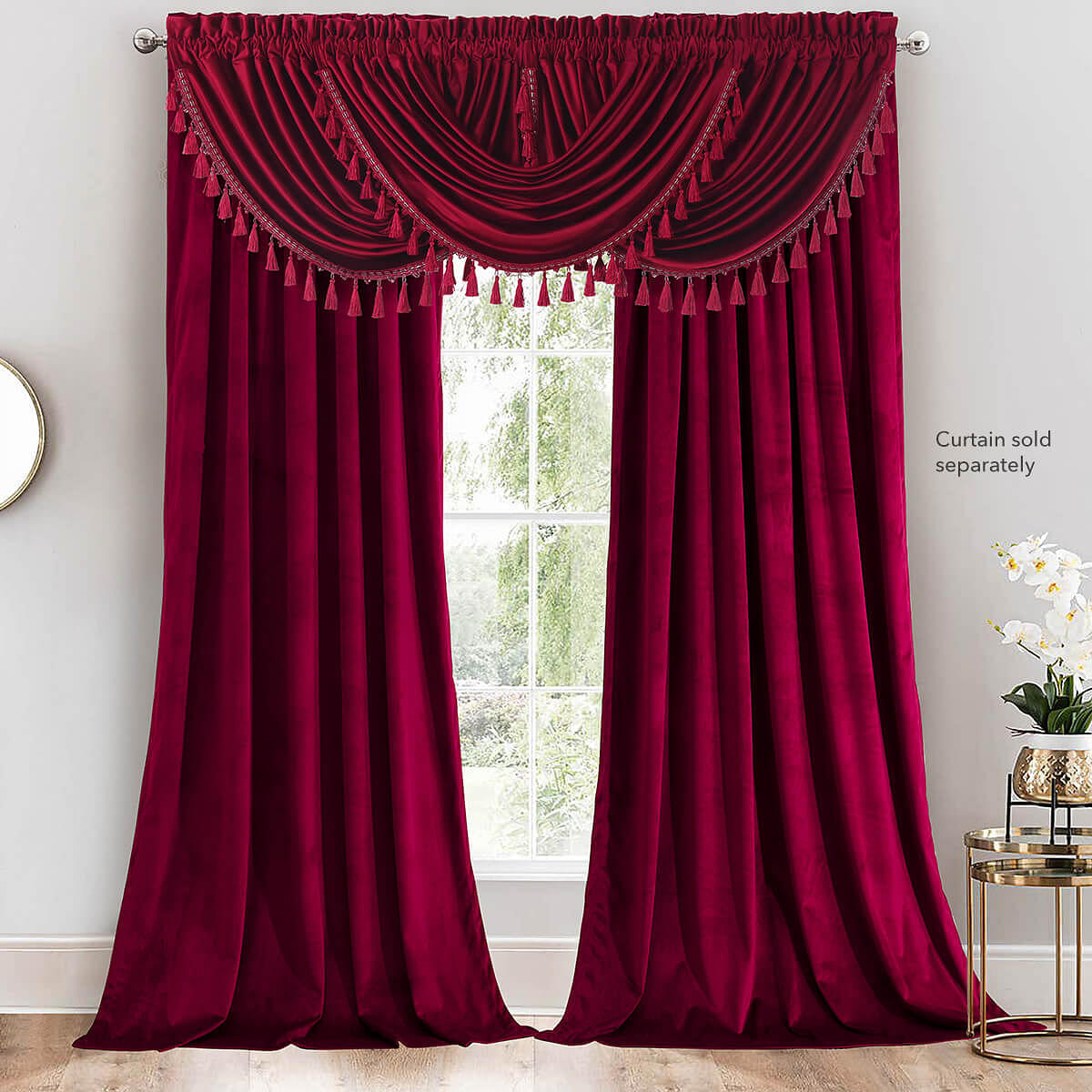 Heavyweight Velvet Waterfall Valance 57”Wx37”L (Single)