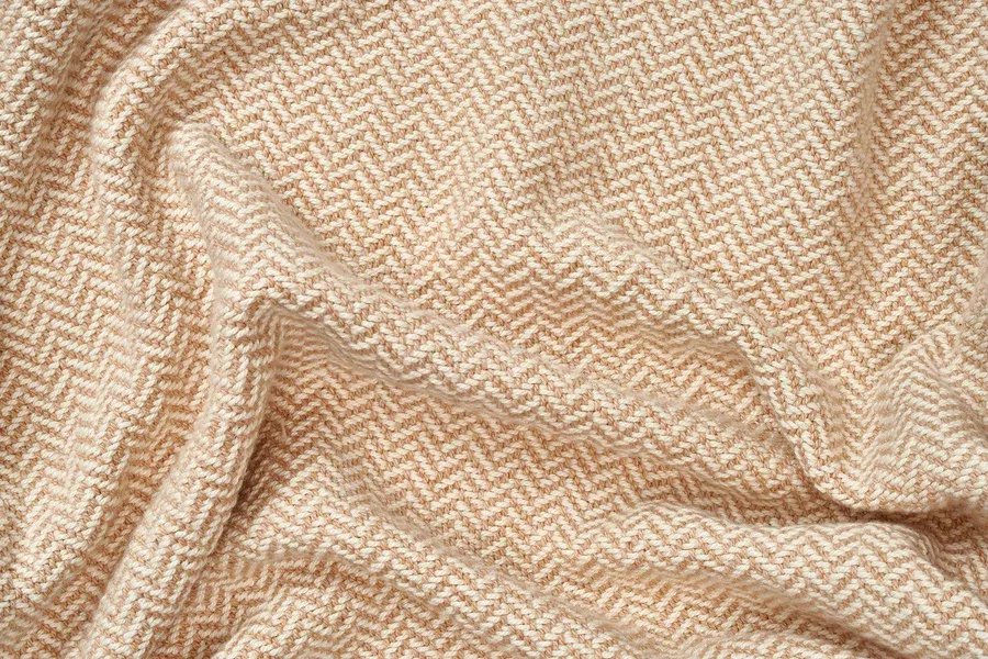 American Blossom Linens Herringbone Weave Cotton Blanket - Thumbnail 2