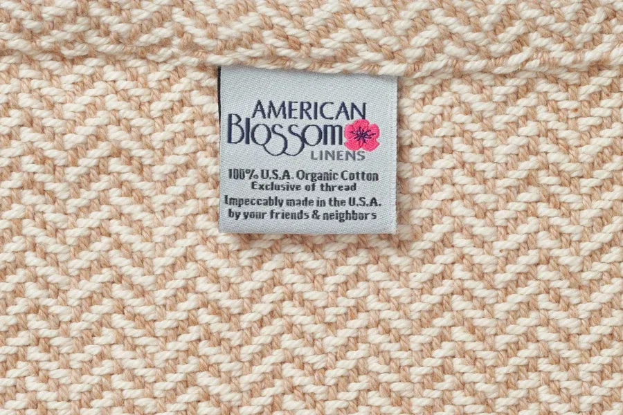 American Blossom Linens Herringbone Weave Cotton Blanket - Thumbnail 4