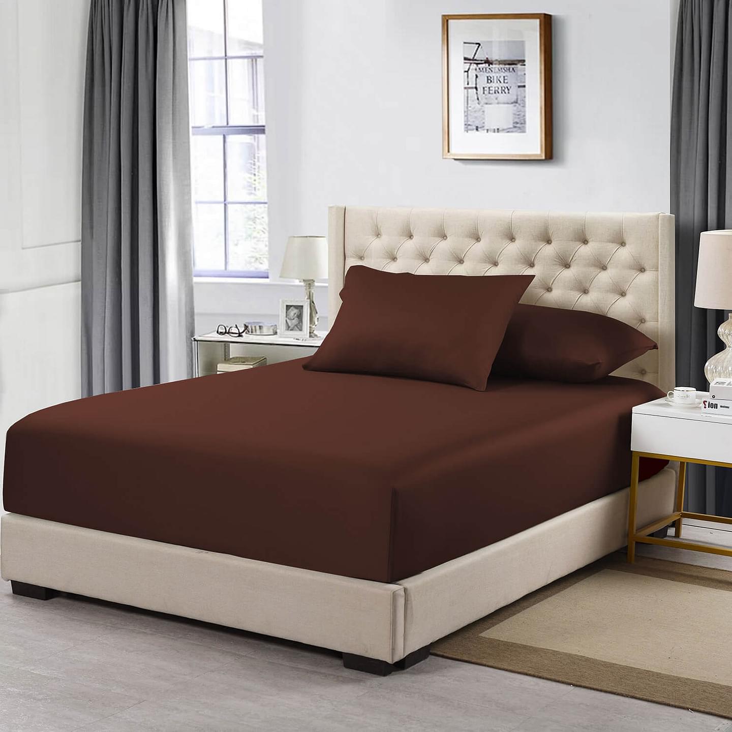High Profile Fitted Sheet (22 Inches) Luxurious Cotton 608 Thread Count