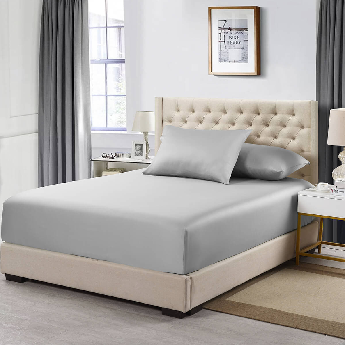 High Profile Fitted Sheet (22 Inches) Luxurious Cotton 608 Thread Count
