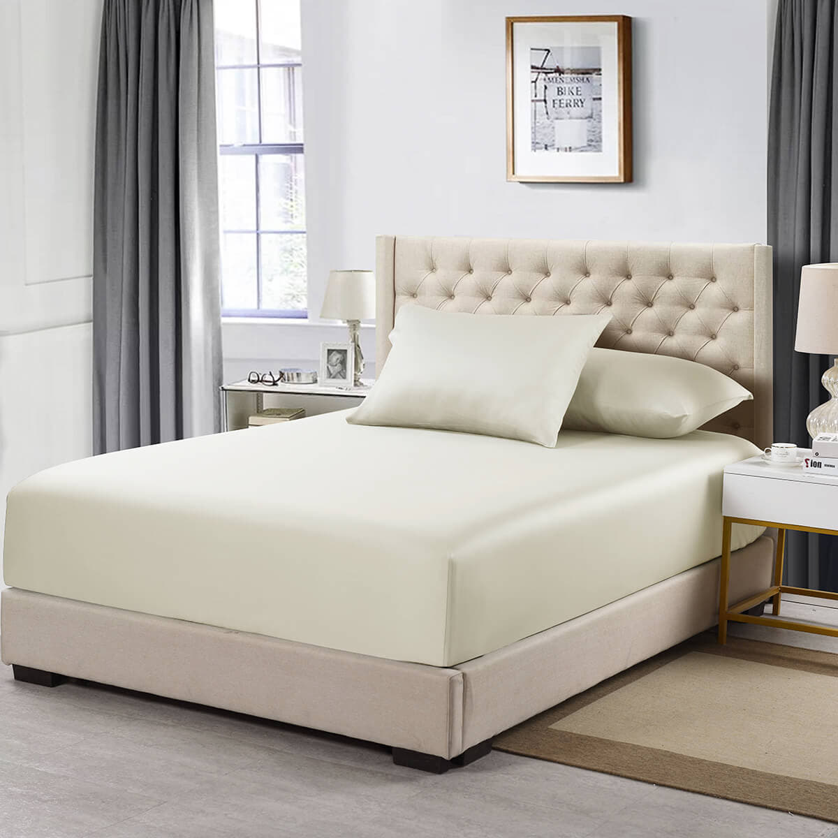 High Profile Fitted Sheet (22 Inches) Luxurious Cotton 608 Thread Count