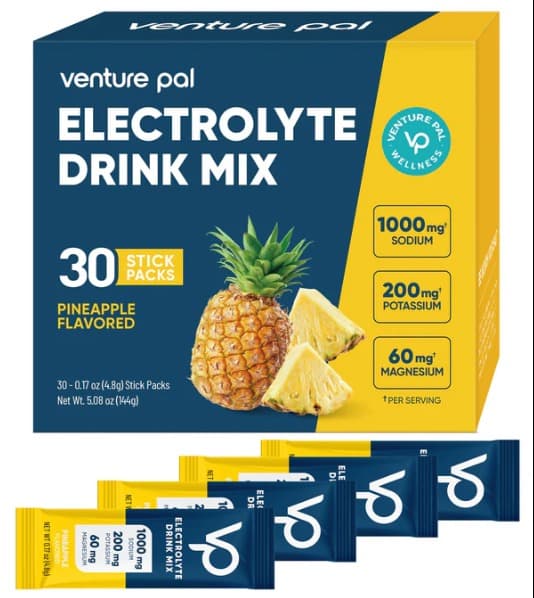 High Sodium Sugar Free Electrolytes Powder Packet - Pineapple Salt - Rapid Hydration Drink Mix with Sodium, Potassium, Magnesium & Vitamins for Daily Performance and Electrolyte Balance - 30 Sticks