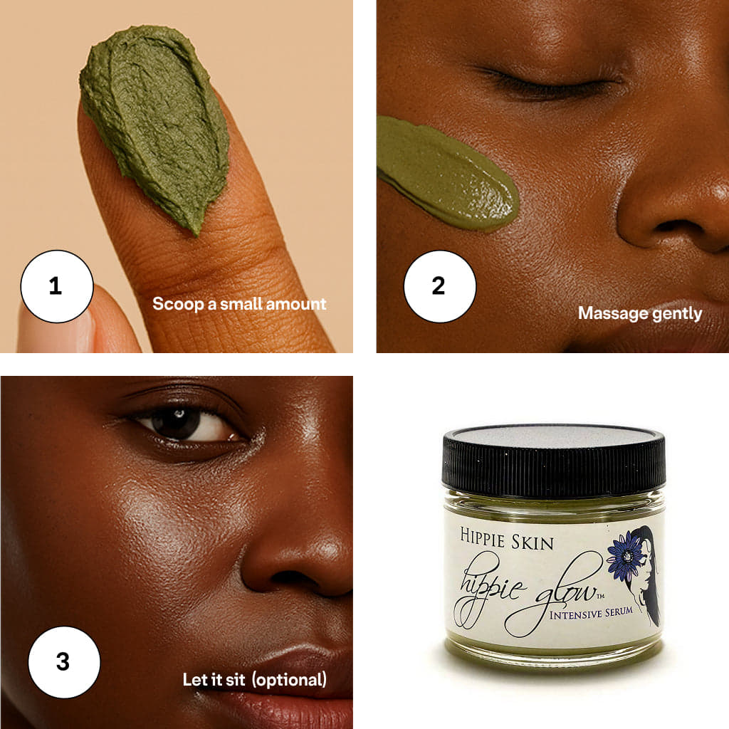 Hippie Glow Overnight Intensive Serum – Overnight Serum with Fair-Trade Matcha & Essential Oils
