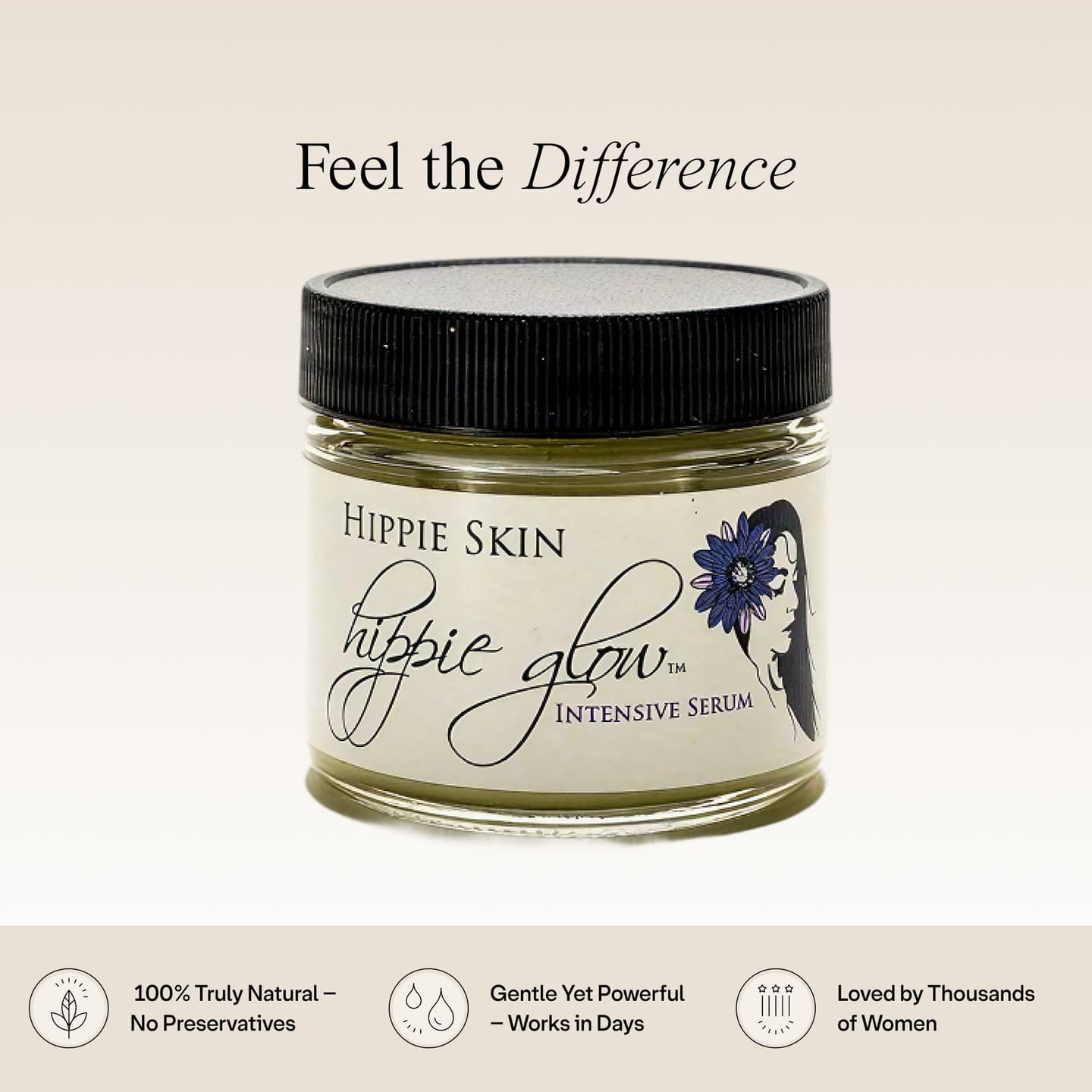 Hippie Glow Overnight Intensive Serum – Overnight Serum with Fair-Trade Matcha & Essential Oils