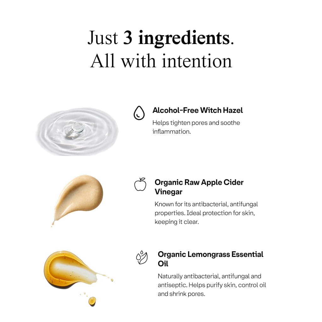 Hippie Mist Natural Toning Spray Alcohol-Free Toner with Witch Hazel Apple Cider Vinegar