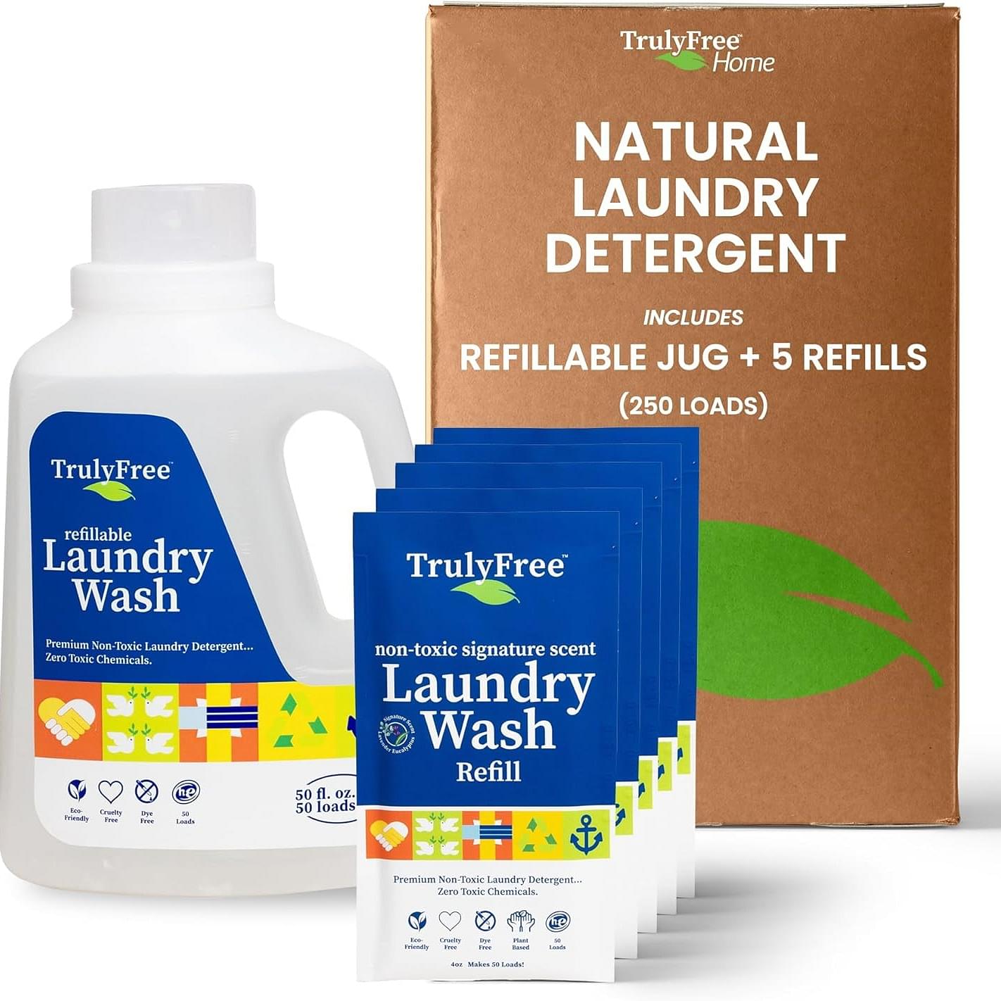 Truly-Free-Laundry-Detergent-for-Sensitive-Skin-|-Gentle-Safe-for-Baby-Clothes-|-Plant-Based-|-Easy-to-Dissolve-to-Create-a-Liquid|-Include-1-Refillable-Bottle|-Signature-Scent