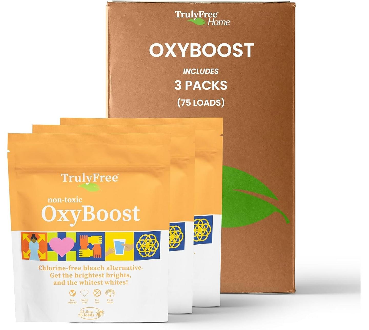 Truly-Free-OxyBoost---Oxygen-Whitener-Clothes-Stain-Remover-Laundry-Detergent-Powder-with-Sodium-Percarbonate---Brightens-Whites-Safe-for-Colors---Non-Chlorine,-Gentle-Yet-Powerful---Pack-of-2