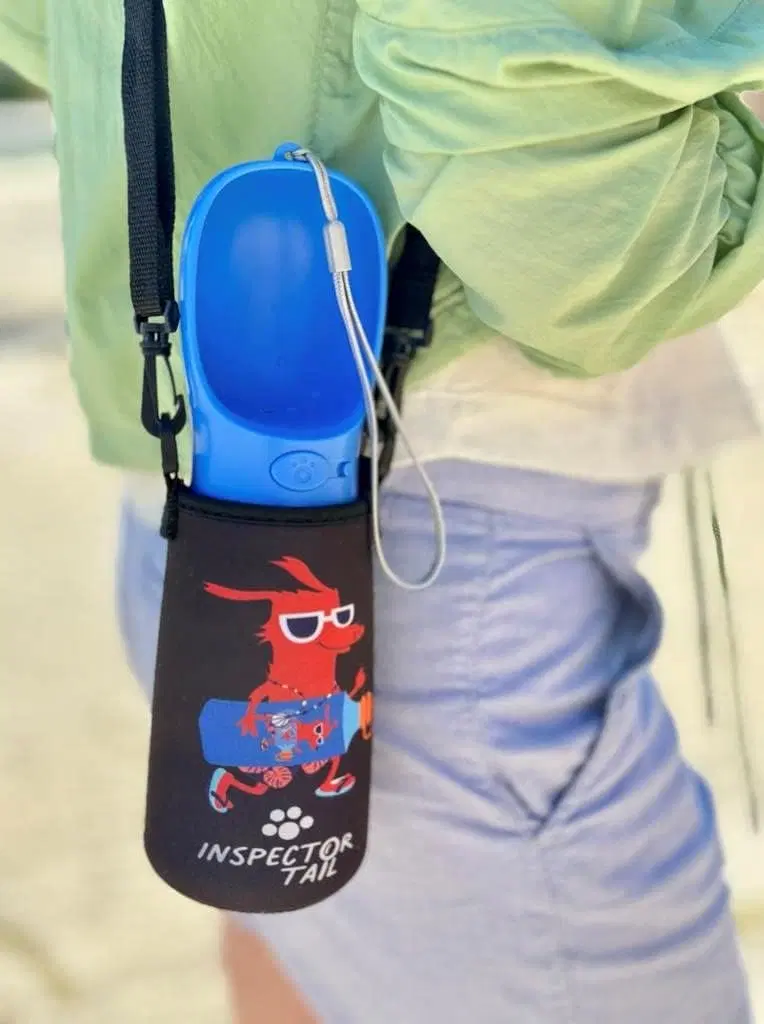 12 Oz Dog Water Bottle with Cool Free Neoprene Holder | Leak-Proof & Lightweight Cup for Outdoor- Travel, Hiking or Walking