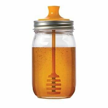 Jarware Honey Dipper Lid for Regular Mouth Mason Jars