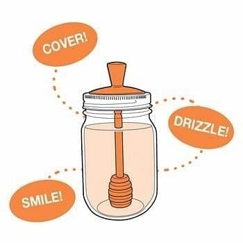 Jarware Honey Dipper Lid for Regular Mouth Mason Jars