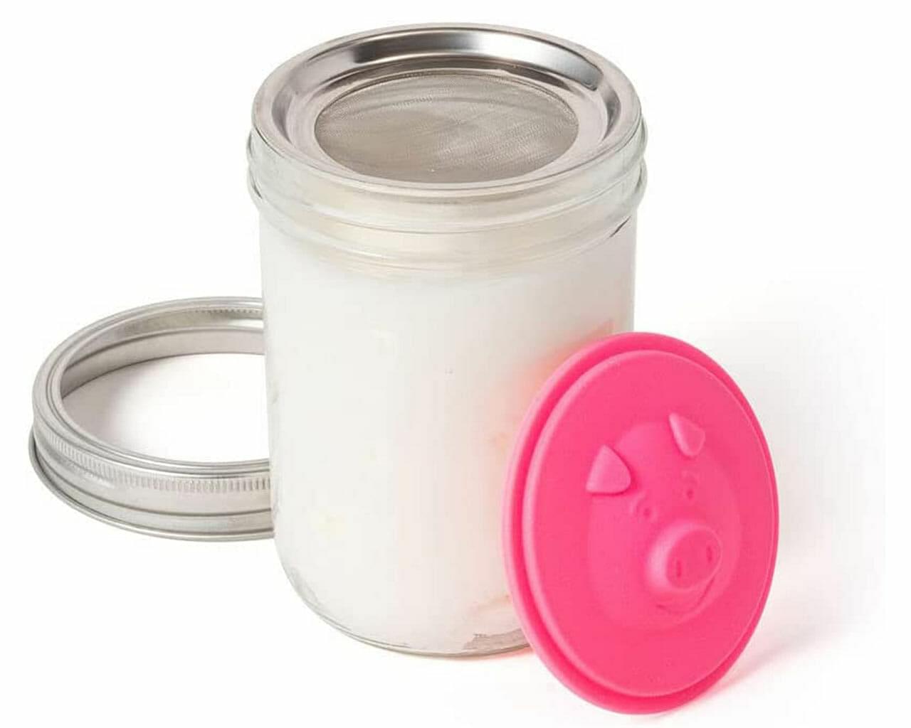 Jarware Silicone Grease Keeper Insert for Wide Mouth Mason Jars