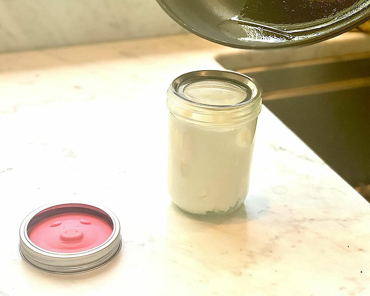 Jarware Silicone Grease Keeper Insert for Wide Mouth Mason Jars