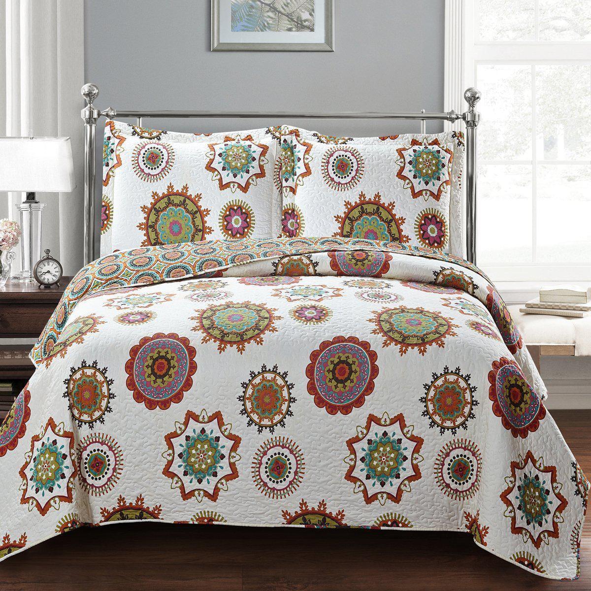 Julia Fashion Floral Design Quilt Set Oversized Lightweight Mini Sets