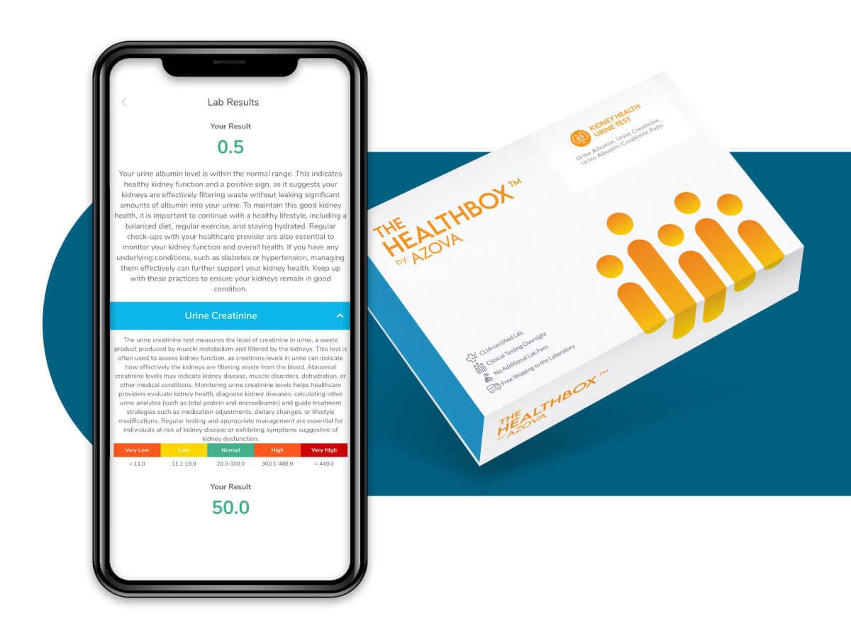 Kidney Health Urine Test - At-Home Urinalysis Kit with Albumin, Creatinine & ACR Biomarkers for Early Kidney Function Monitoring and Preventive Health Screening