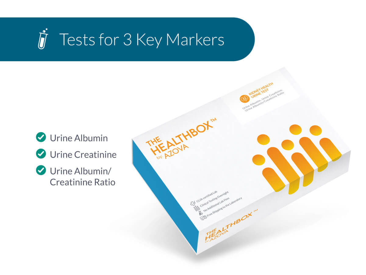 Kidney Health Urine Test - At-Home Urinalysis Kit with Albumin, Creatinine & ACR Biomarkers for Early Kidney Function Monitoring and Preventive Health Screening
