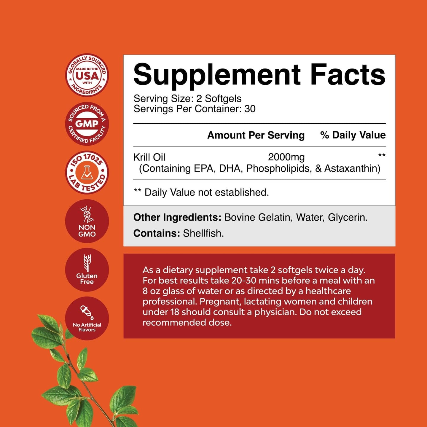 Krill Oil 2000mg per serving