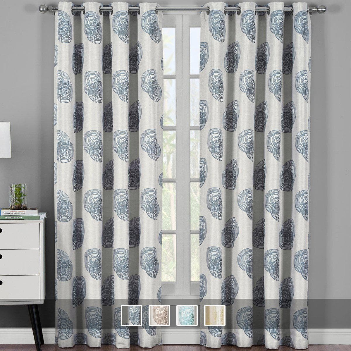Lafayette Window Curtains Panels With Grommets ( Set of 2 Panels )
